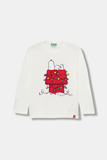 Dětské bavlněné tričko s dlouhým rukávem United Colors of Benetton