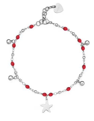 S'Agapõ Ocelový korálkový náramek na kotník Vibes SVB63