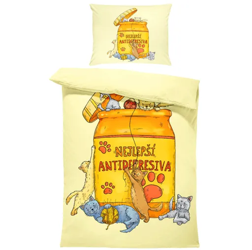 Povlečení Antidepresiva – kočky (Rozměr : 1x140/200 + 1x90/70)