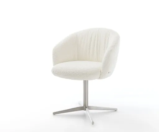 Jídelní židle Caja-Flex s područkami bouclé bílá podnož