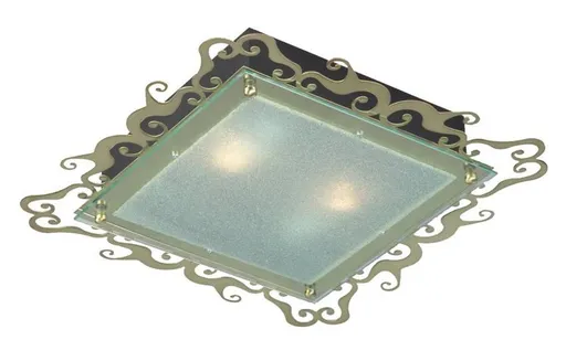 Stropní lampa Casablanca 2X60W E27 38cm patinovaná čtvercová