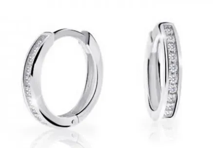 Cutie Diamonds Dětské kruhové náušnice z bílého zlata s brilianty C3343-10-10-X-2-D