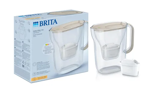 BRITA Style Essential 2,4 l filtrační konvice písková + 1 filtr na tvrdou vodu