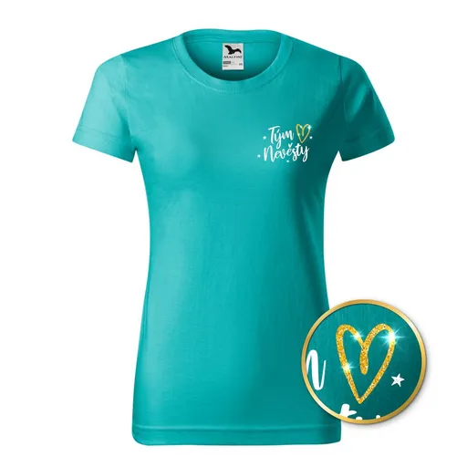 Bontis Tričko Tým nevěsty TŘPYTIVÉ SRDCE - Emerald | 2XL