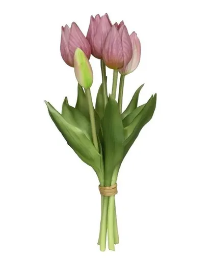 Kytice 5ks fialových realistických tulipánů Tulips - 26 cm Posiwio