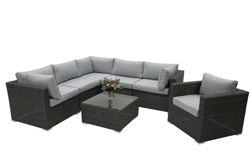 DEOKORK Ratanová variabilní sestava SEVILLA  pro 6 osob (antracit)