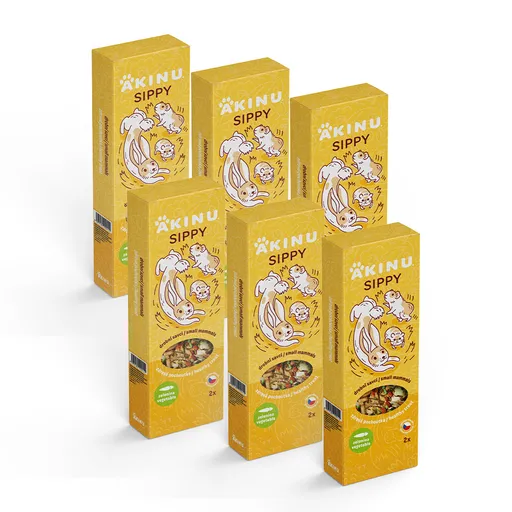 Akinu SIPPY Tyč se zeleninou doplňkové krmivo pro hlodavce 6 x 2 ks