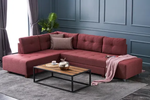 Rohová rozkládací pohovka Manama Corner Sofa Bed Left - Claret Red