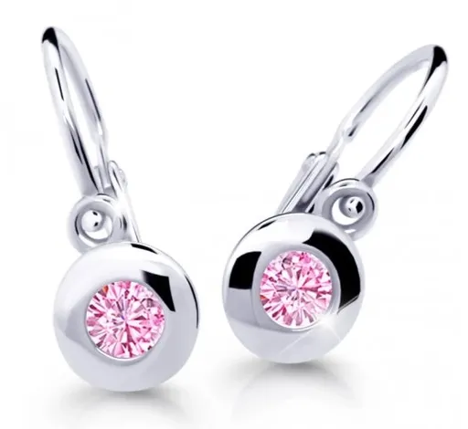 Cutie Jewellery Dětské náušnice z bílého zlata C2589-10-X-2 růžová