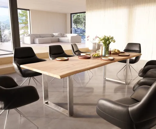 Jídelní stůl Edge 260x100 přírodní akácie nerezová ocel úzká