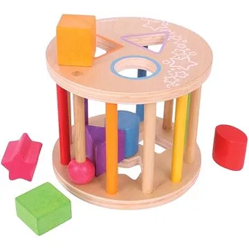 Bigjigs Motorická vhazovací hračka Válec s tvary (691621530962)