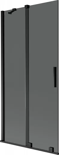 MEXEN/S Velar dvoukřídlá posuvná vanová zástěna 95 x 150, grafit, černá 896-095-000-41-70