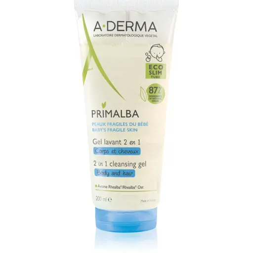 A-Derma Primalba Baby mycí gel na tělo a vlasy pro děti 200 ml