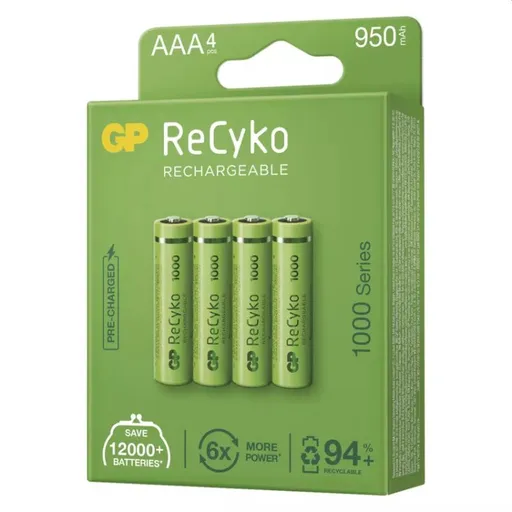 GP AAA ReCyko 950 mAh, nabíjecí (HR03) , 4 ks