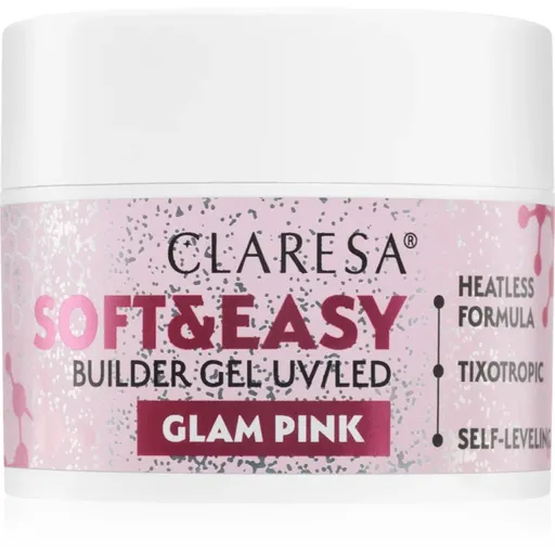 Claresa Soft&Easy Builder Gel podkladový gel na nehty odstín Glam Pink 45 g