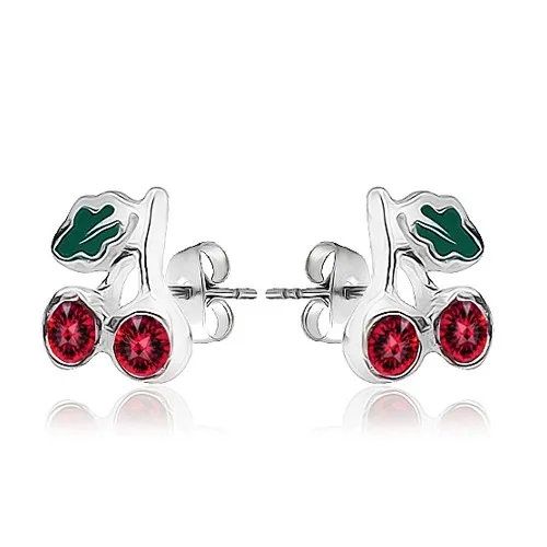 Lesklé stříbrrné náušnice 925 - dvě třešně