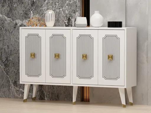 Konzolový stolek Derasi - White, Gold