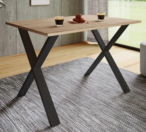 VCM Jídelní stůl Xona 110x80 X-nohy, dub sonoma