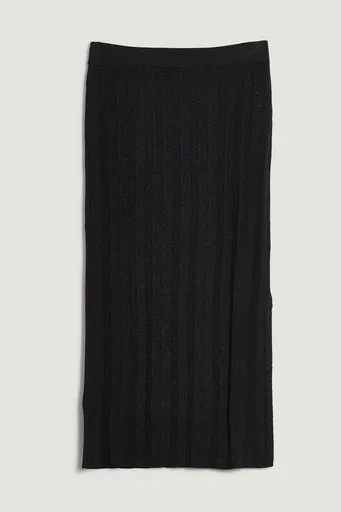 SUKNĚ GANT METALLIC RIBBED KNIT SKIRT BLACK
