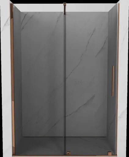 MEXEN/S Velar posuvné sprchové dveře 140, grafit, růžové zlato 871-140-000-41-60