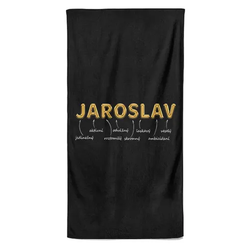 Osuška Mužská jména – GOLD (Jméno: Jaroslav, Velikost osušky: 100x170cm)