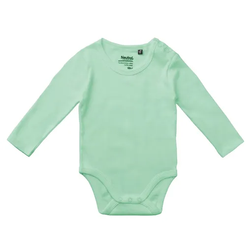 Neutral Dětské body s dlouhým rukávem z organické Fairtrade bavlny - Dusty mint | 68
