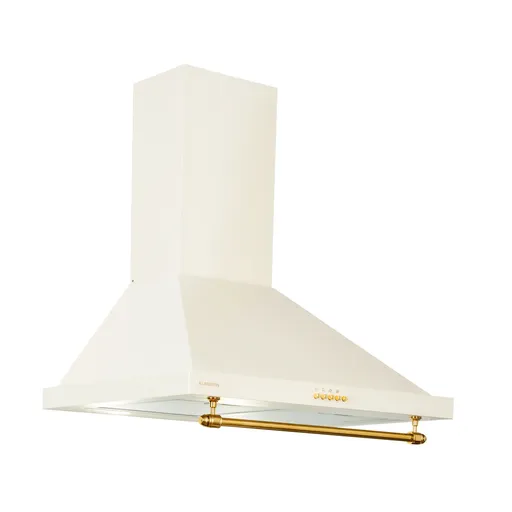 Klarstein Montblanc 60, digestoř, 60 cm, nástěnná, 610 m³/h, LED, lišta, krémová