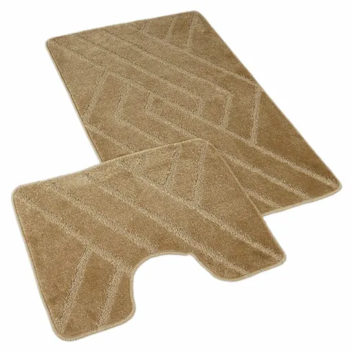 Kvalitex Sada koupelnových předložek Parkety béžová, 60 x 100 cm, 60 x 50 cm