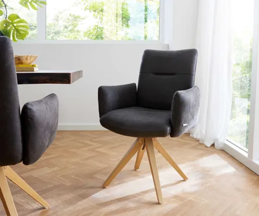 Otočná židle Jova-Flex s područkami dřevěná podnož hranatá