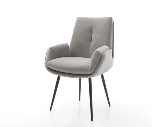 Jídelní židle Clea-Flex strukturovaná látka Měkký šedá 4-nohá