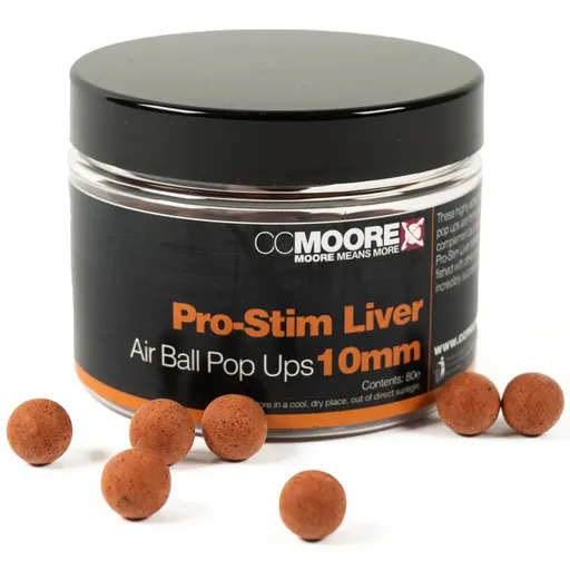 Cc moore plovoucí boilie pro-stim liver air ball pop ups 12 mm - natural