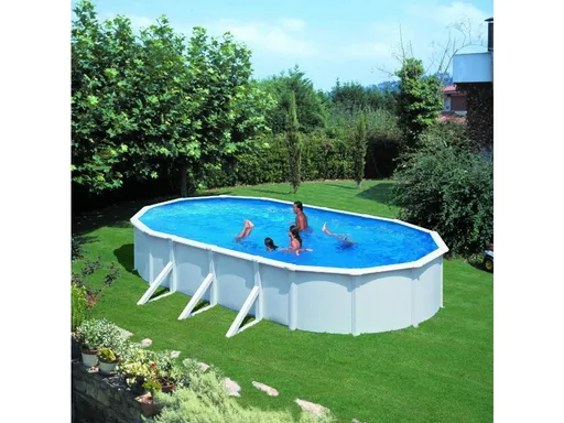 Planet Pool Nadzemní bazén s ocelovou stěnou Classic white/blue 6,1 x 2,2 x 1,2 m 28914
