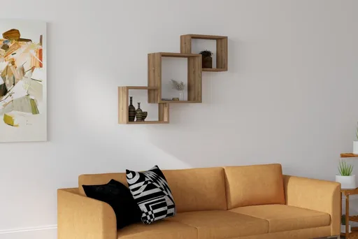 Nástěnná police Silver - Walnut