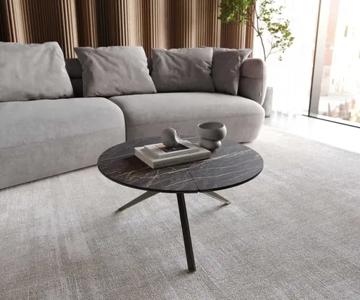 Konferenční stolek Delron 70x70 cm keramika Laminam®Noir Desir