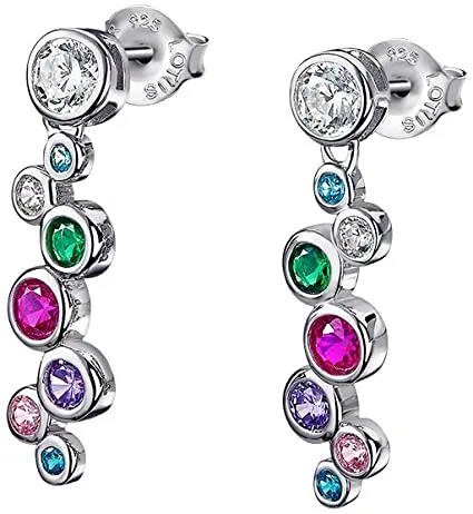 Lotus Silver Moderní stříbrné náušnice s třpytivými zirkony LP1979-4/2