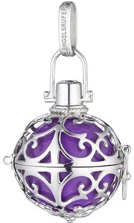 Engelsrufer Stříbrný přívěsek Andělský zvonek s fialovou rolničkou ER-08 1,6 cm