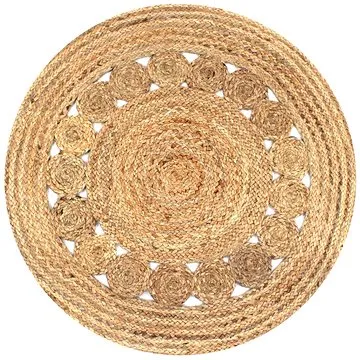 Kusový koberec z juty se splétaným designem 90 cm kulatý (245342)