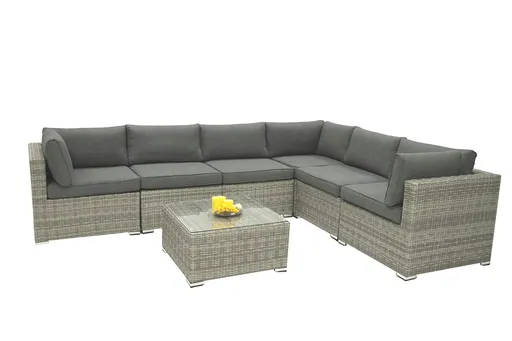 DEOKORK Ratanová variabilní sestava SEVILLA  pro 6 osob (šedá)