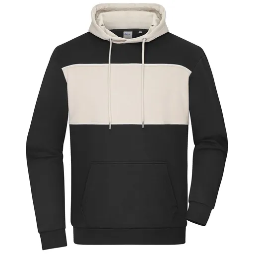 James & Nicholson (Daiber) Mikina s kontrastním pruhem 8051 - Černá / pískovcová | L