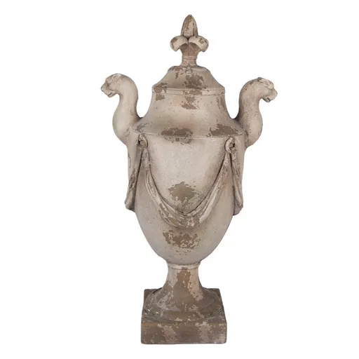 Béžová antik dekorace s ornamentem lilie Fleur-de-lis - 35*25*65 cm Clayre & Eef