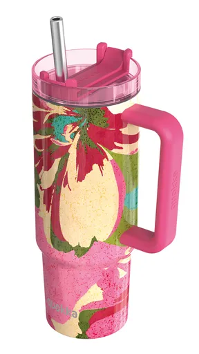 Termohrnek Stream s brčkem, 950ml, Quokka, pink flambe