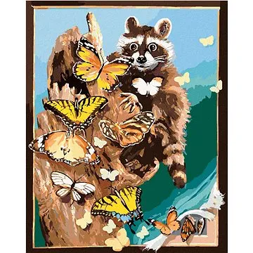 Zuty - Malování podle čísel - MÝVAL A MOTÝLI (D. RUSTY RUST), 80x100 cm, vypnuté plátno na rám (HRAmmb01293nad)