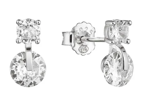 Evolution Group - Pavona Elegantní stříbrné náušnice se zirkony 11432.1 crystal