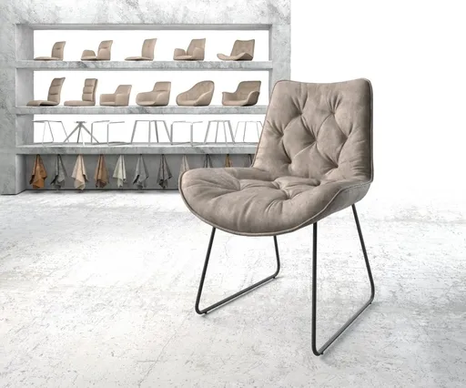 Jídelní židle Taimi-Flex taupe vintage černá podnož