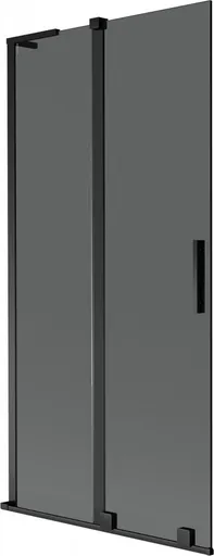 MEXEN/S Velar L dvoukřídlá posuvná vanová zástěna 90 x 150, grafit, černá 896-090-003-41-70