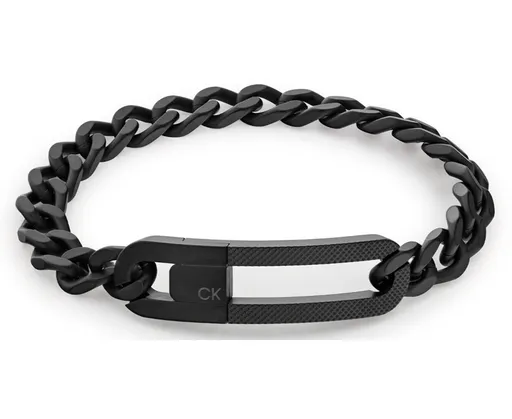 Calvin Klein Černý pánský náramek z oceli Link 35000133