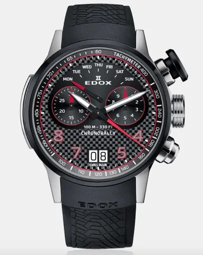 EDOX Chronorally Quartz Chronograph 38003-TINRIV-CARO