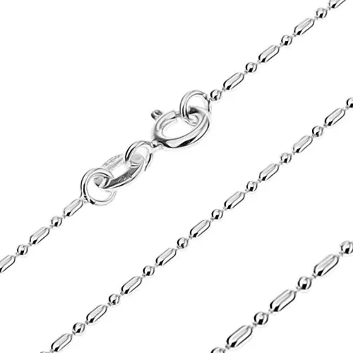 Stříbrný řetízek 925 - armádní vzor s kuličkami, 1,2 mm