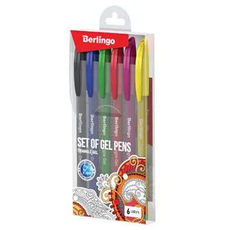 Berlingo, sada rollerů gelových, color, 6ks, 0.5mm, Triangle gel