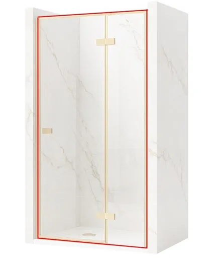 REA Sprchové dveře bez stěnového profilu ATLAS broušené zlato 120 P REA-K4677